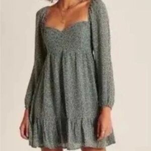 Abercrombie & Fitch Womens Floral Babydoll Mini Dress XS Feminine Romantic Boho